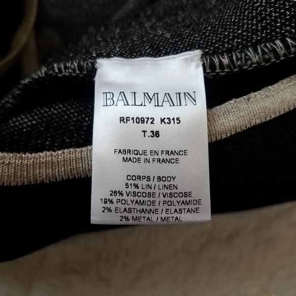 Authentic Balmain Paris Logo Linen Blend Knit Bodysuit - Picture 12 of 14